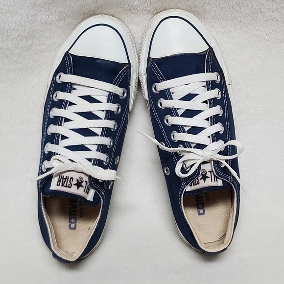 𝅺VINTAGE 80s Converse Chuck Taylor All-star Blue USA Made Low Top Sneakers 7-7.5 - Picture 9 of 13